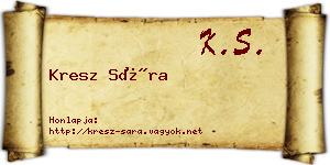 Kresz Sára névjegykártya