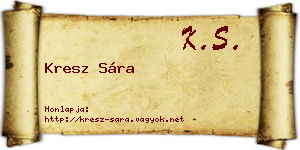Kresz Sára névjegykártya